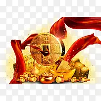 中国红金融理财财富元素