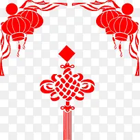 喜庆红色灯笼中国结装饰