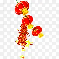 创意合成中国风格红色灯笼