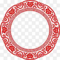 红色中国传统花纹装饰