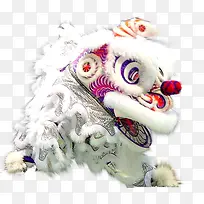 中国风元素白色的舞狮