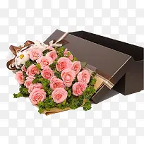 粉色玫瑰花礼物盒