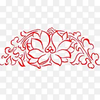 中国风花纹传统文化镂空剪纸素材