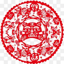 新年红色窗花剪纸