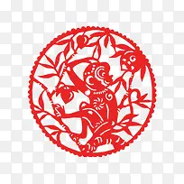 剪纸猴