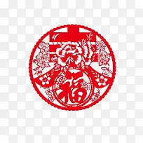 春红色剪纸