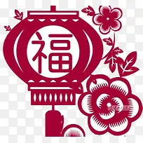 剪纸灯笼福