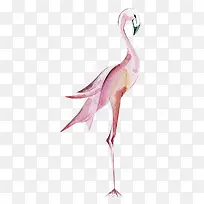 卡通手绘粉色的鹤