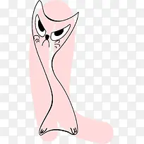 粉色手绘猫咪