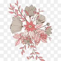 矢量图粉色花朵