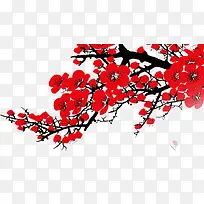 教师节红色手绘梅花设计