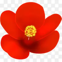 红色卡通手绘梅花花朵