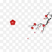 中国风红色梅花花瓣素材
