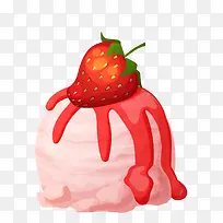 红色草莓冰淇淋食物设计