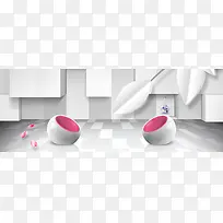 d立体家具装修背景banner