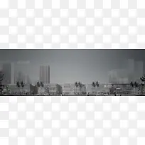 欧美建筑banner背景