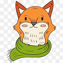 冬天卡通橘色狐狸