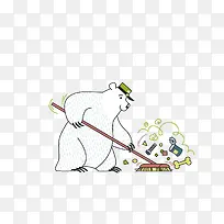 北极熊搞卫生