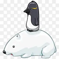 白色北极熊企鹅卡通