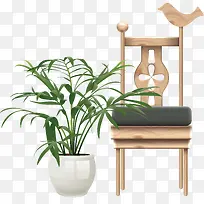 植物和椅子