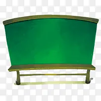 绿色手绘风卡通公园椅子春游素材