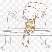 创意手绘扁平情侣椅子
