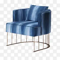 高清摄影白色客厅里面的蓝色椅子