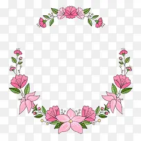 粉色花朵植物圆环