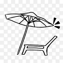遮阳伞椅子手绘