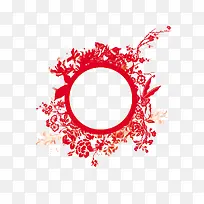 红色中国风镂空剪纸边框素材