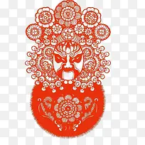 中国风传统艺术京剧脸谱剪纸素材