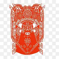 中国风传统艺术京剧脸谱剪纸素材
