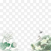 中国风荷花