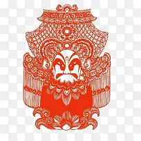 中国风传统艺术京剧脸谱剪纸素材