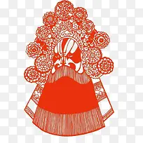 中国风传统艺术京剧脸谱剪纸素材