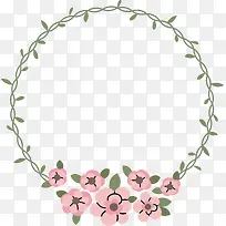 小清新粉红花藤花环