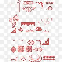 红色简约中国风边框纹理