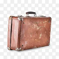 棕褐色斑驳的手提箱高清摄影图片