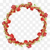 红色蔷薇花环