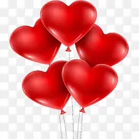 红色简约爱心气球装饰图案