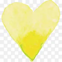 黄色水彩爱心