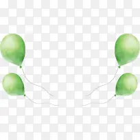 绿色水彩手绘气球