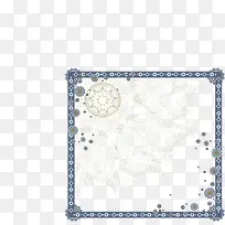 蓝色花纹边框