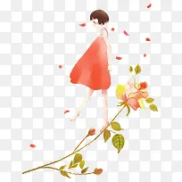 卡通装饰人物介绍海报设计女孩子