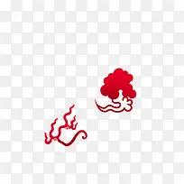 火红色祥云