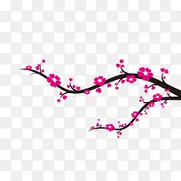 矢量图粉色樱花树枝