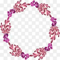 水彩紫色树枝花环