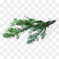 绿色手绘大树树枝装饰图案