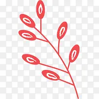 红色树枝