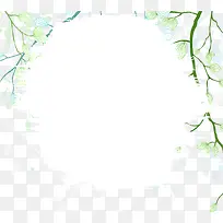 绿色小清新树叶背景装饰